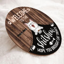 Welcome To The Shitshow Hope You Brought Cat Treats, Cute Cat Breeds With Curtain, Personalized Cat Door Sign