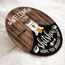 Welcome To The Shitshow Hope You Brought Snack, Cute Cat Breeds With Curtain, Personalized Cat Door Sign