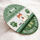 Irish Kisses & Shamrock Wishes, Four-Leaf Clover Door Hanger, Personalized Dog Breeds Door Sign, Dog Lovers Gifts