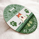 Everyone Is Irish On St. Patrick's Day, Four-Leaf Clover Sign, Personalized Dog Breeds Door Sign, Dog Lovers Gifts