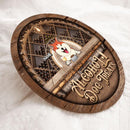 Hope You Brought Alcohol & Dog Treats, Vintage Door Hanger, Personalized Dog Breeds Rustic Door Sign