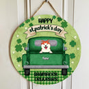 Happy St. Patrick's Day Shamrock Deliveries, Green Door Hanger, Personalized Dog Breeds Door Sign, Dog Lovers Gifts