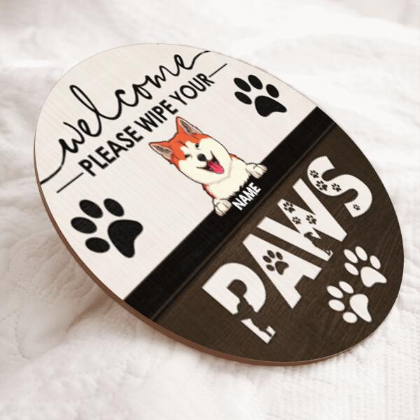 Welcome Please Wipe Your Paws, Welcome Sign, Personalized Dog & Cat Door Sign, Gifts For Pet Lovers, Front Door Decor