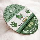 Irish Kisses & Shamrock Wishes, Four-Leaf Clover Door Hanger, Personalized Cat Breeds Door Sign, Cat Lovers Gifts