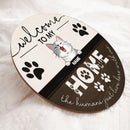 ﻿Welcome To Our Home, Welcome Sign, Personalized Cat Breeds Door Sign, Gifts For Cat Lovers, Front Door Decor