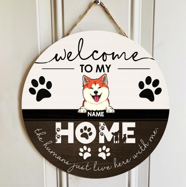 Welcome To Our Home, Welcome Sign, Personalized Dog & Cat Door Sign, Gifts For Pet Lovers, Front Door Decor