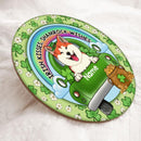 Irish Kisses Shamrock Wishes, St. Patrick's Day Theme, Pets On The Green Car,  Personalized Dog & Cat Door Sign