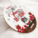 There's Snow Place Like Home, Snowflake Door Hanger, Personalized Cat Breeds Door Sign, Xmas Gifts For Cat Lovers