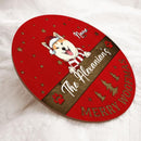 Merry Woofmas Door Hanger, Personalized Dog Breeds And Family Name Door Sign, Xmas Gifts For Dog Lovers