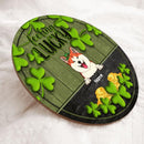 Feeling Lucky, Shamrock & Gold Coin, Personalized Dog & Cat Door Sign, St. Patrick Day Front Door Decor