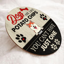 Dogs Are Like Potato Chips, Wooden Door Hanger, Personalized Dog Breeds Door Sign, Front Door Decor, Dog Lovers Gifts