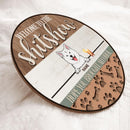 Welcome To The Shitshow, Wooden Pawprints Door Hanger, Personalized Dog Breeds Door Sign, Front Door Decor