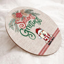 Season's Greetings Door Sign, Personalized Christmas Dog Breeds, Christmas Front Door Decor