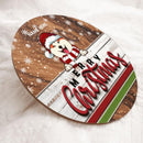 Merry Christmas - Dark Pale Wooden - Personalized Dog Christmas Door Sign