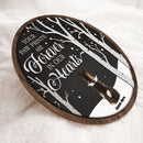 Your Paw Prints Are Forever In Our Hearts - Memorial Black Sky White Tree - Personalized Angel Dog Christmas Door Sign