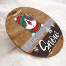 Personalised Let It Snow - Wooden - Personalized Cat Christmas Door Sign