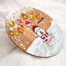 Love Christmas Believe - Snowy Wooden - Personalized Dog Christmas Door Sign