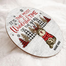 It's The Most Wonderful Time Of The Year - Silver Wooden - Personalized Cat Christmas Door Sign