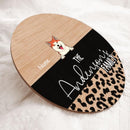 Cool Family Style, Leopard Sign, Door Hanger, Welcome Door Sign, Personalized Dog Lovers Gift Door Sign