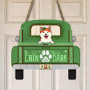 Erin Go Bark, Dog On Truck, Personalized Dog Breeds Door Sign, St. Patrick's Day Home Decor, Dog Lovers Gifts