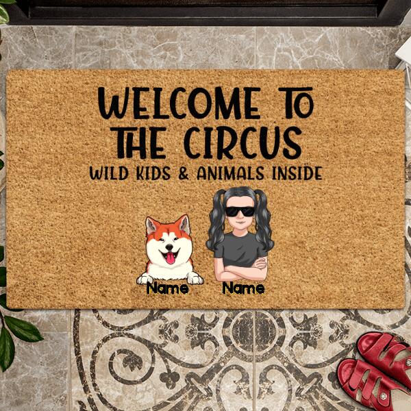 Welcome To The Circus, Cool Family, Welcome Door Mat, Home Decor, Personalized Dog & Cat Lovers Doormat