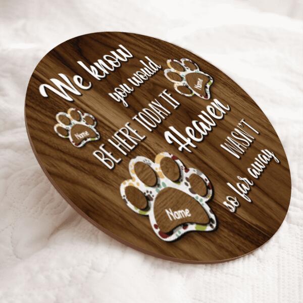 Pet Memorial Signs, Pet Sympathy Gifts, We Know You Would Be Here Today Custom Wooden Signs