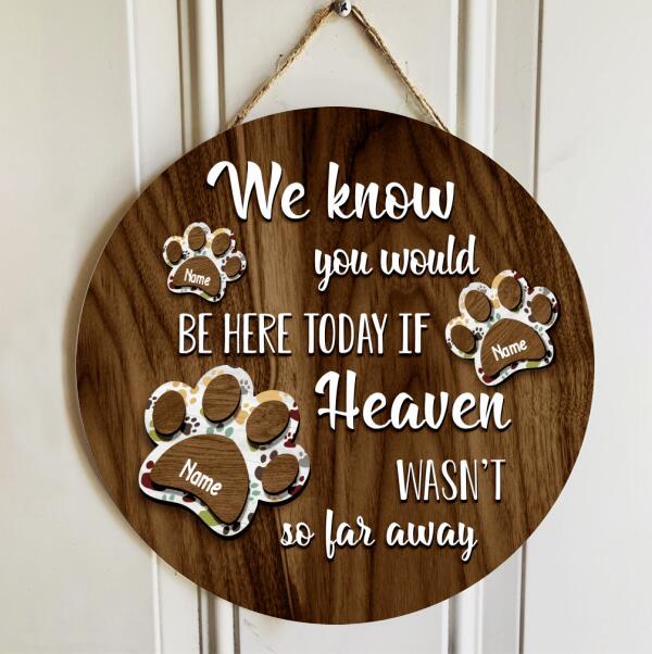 Pet Memorial Signs, Pet Sympathy Gifts, We Know You Would Be Here Today Custom Wooden Signs