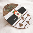 St. Patrick's Day Personalized Wood Sign, Gifts For Pet Lovers, Happy Holiday Front Door Decor