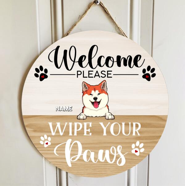 Welcome Door Signs, Gifts For Pet Lovers, Please Wipe Your Paws Funny Signs