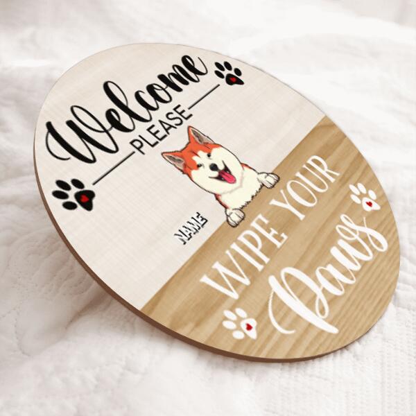 Welcome Door Signs, Gifts For Pet Lovers, Please Wipe Your Paws Funny Signs