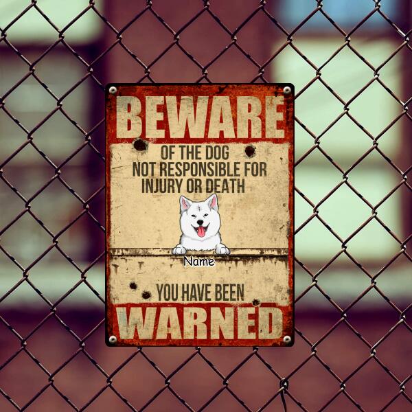 Beware Of Dog Sign, Gifts For Dog Lovers, Not Responsible For Injury Or Death, Welcome Metal Signs