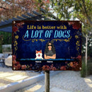 Funny Warning Signs, Gifts For Dog Lovers, Life Is Better With A Lot Of Dogs, Welcome Metal Signs, Dog Mom With Her Dogs