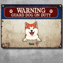 Warning Metal Yard Sign, Gifts For Dog Lovers, Guard Dogs On Duty Funny Warning Sign