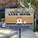 lake house decor Metal Lake House Sign, Gifts For Pet Lovers, Good Times Good Friends Make The Best Memories Welcome Signs