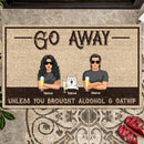 Go Away, Unless You Brought Alcohol & Catnip, Gifts For Cat Lovers, Personalized Cat Breed Doormat