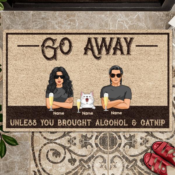 Go Away, Unless You Brought Alcohol & Catnip, Gifts For Cat Lovers, Personalized Cat Breed Doormat