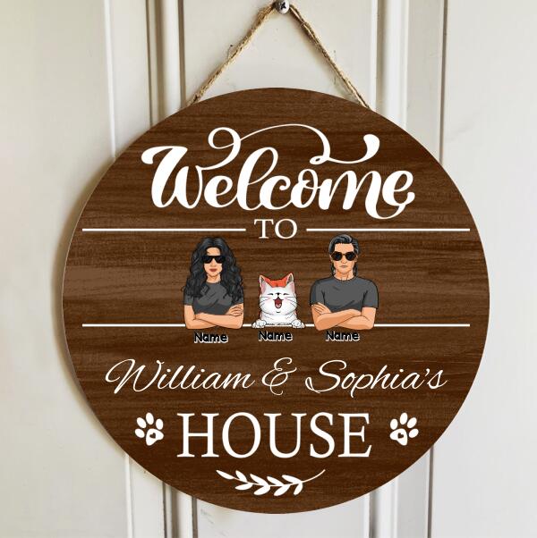 Welcome Door Signs, Gifts For Pet Lovers, Welcome To Pet Lovers House Custom Wooden Signs