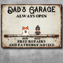 Welcome Metal Garage Sign, Gifts For Pet Lovers, Dad's Garage Always Open Free Repairs Vintage Style