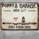 Welcome Metal Garage Sign, Gifts For Pet Lovers, Dad's Garage Often 24/7 Toys Fixed Free Funny Sign Vintage Style