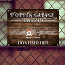 Welcome Metal Garage Sign, Gifts For Pet Lovers, Dad's Garage Often 24/7 Toys Fixed Free Funny Sign Wooden Style