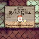 Metal Backyard Bar & Grill Sign, Gifts For Pet Lovers, Proudly Serving Whatever You Brought Bar Signs