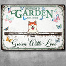 Metal Garden Sign, Gifts For Pet Lovers, Grown With Love Personalized Housewarming Gifts
