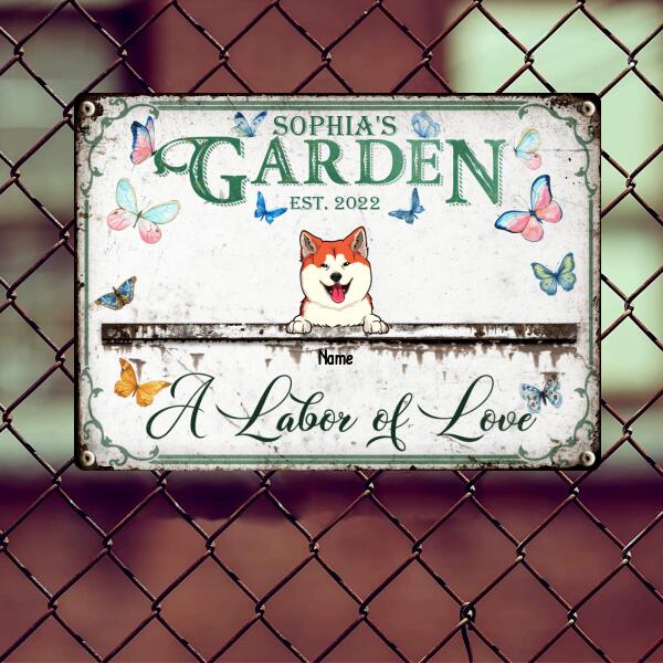 Metal Garden Sign, Gifts For Pet Lovers, A Labor Of Love Animal Personalized Housewarming Gifts