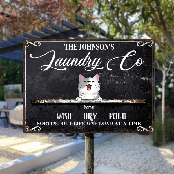 Metal Laundry Sign, Gifts For Pet Lovers, Sorting Out Life One Load At Time Personalized Housewarming Gifts