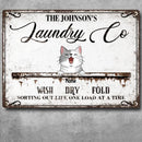 Metal Laundry Sign, Gifts For Pet Lovers, Wash Dry Fold Personalized Housewarming Gifts