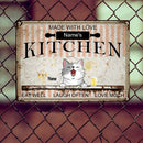 Metal Kitchen Sign, Gifts For Pet Lovers, Made With Love Eat Well Laugh Often Love Much Personalized Metal Signs