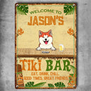 Metal Tiki Bar Signs, Gifts For Pet Lovers, Eat Drink Chill Good Times Great Friends Tropical Style Welcome Signs