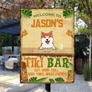 Metal Tiki Bar Signs, Gifts For Pet Lovers, Eat Drink Chill Good Times Great Friends Tropical Style Welcome Signs