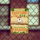 Metal Backyard Tiki Bar Signs, Gifts For Pet Lovers, Our Little Piece Of Paradise Tropical Style Welcome Signs