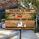 Metal Backyard Tiki Bar Signs, Gifts For Pet Lovers, Hawaiian Tiki Silhouettes Welcome Signs